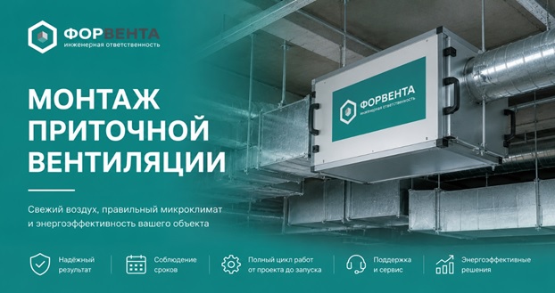 монтаж приточной вентиляции