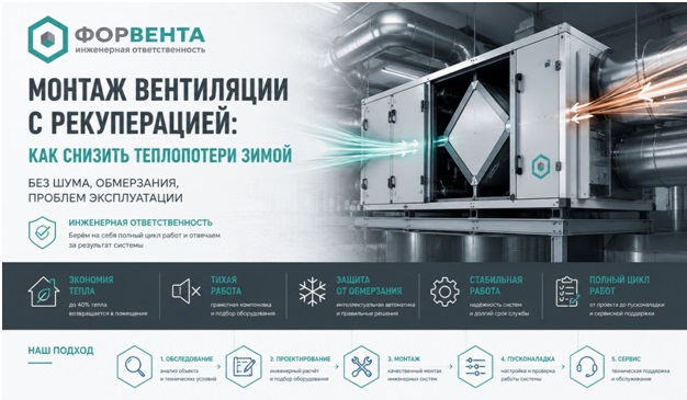 монтаж вентиляции с рекуперацией