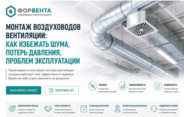 монтаж воздуховодов вентиляции