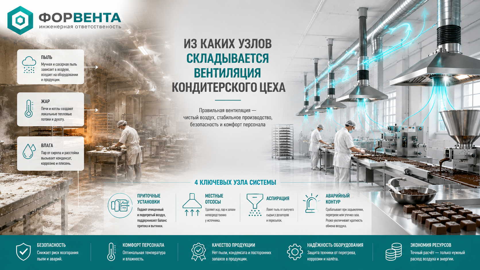 Вентиляция кондитерского цеха
